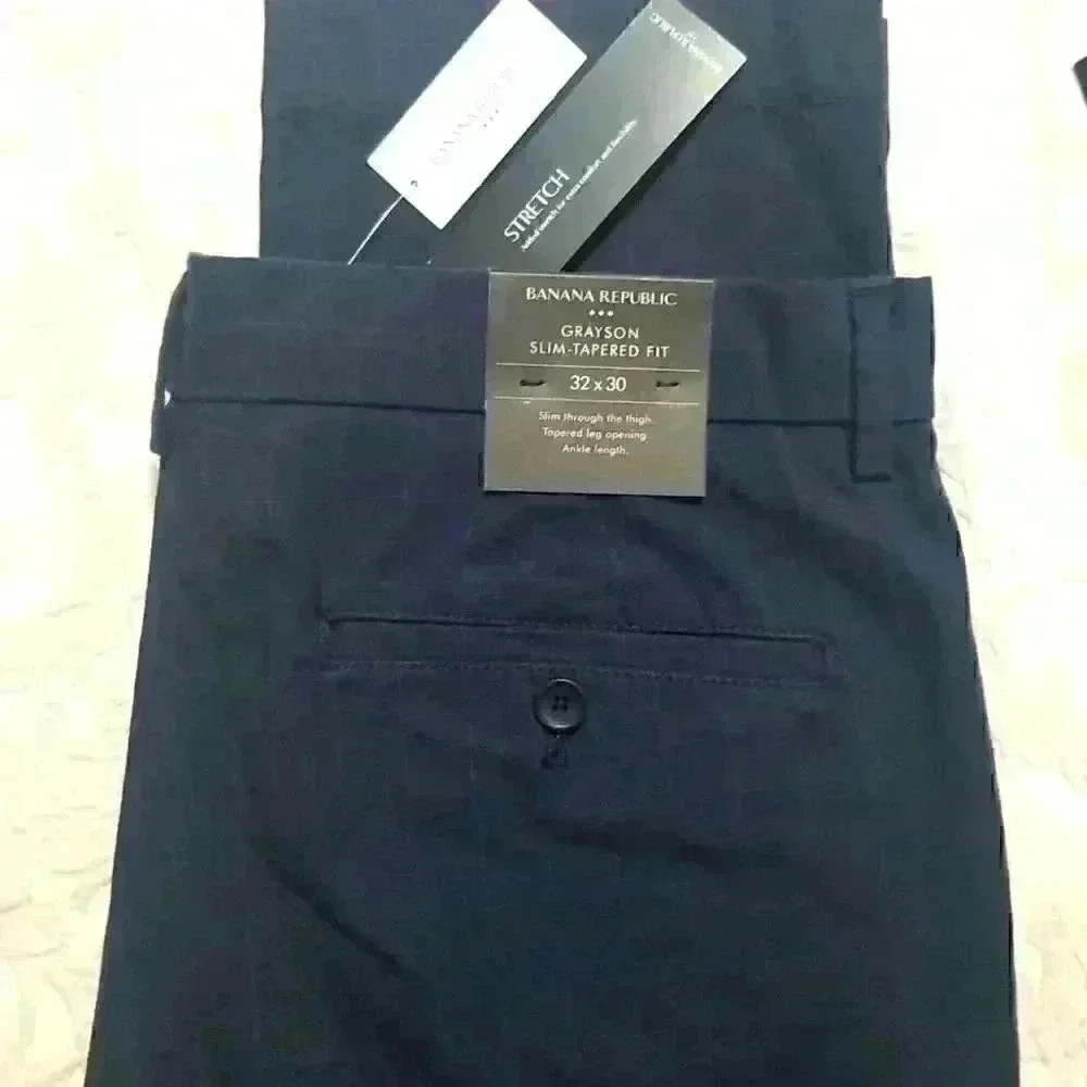 Banana  Republic Grayson Navy Check Pant